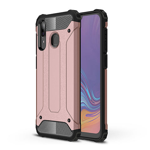 Custodia Silicone e Plastica Opaca Cover WL1 per Samsung Galaxy A20 Oro Rosa