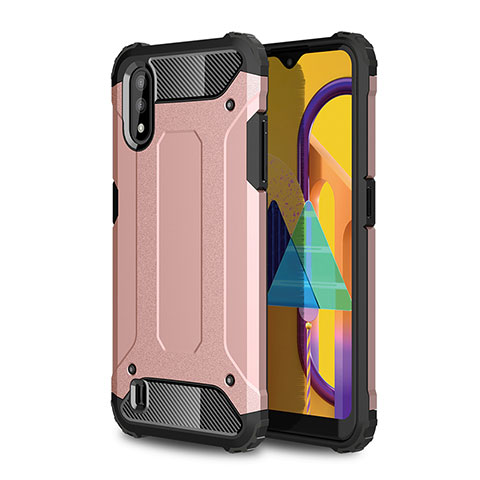 Custodia Silicone e Plastica Opaca Cover WL1 per Samsung Galaxy M01 Oro Rosa