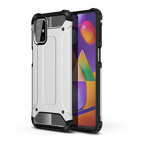 Custodia Silicone e Plastica Opaca Cover WL1 per Samsung Galaxy M31s Argento