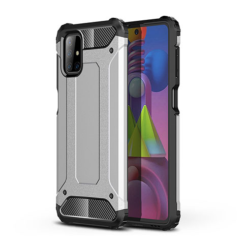 Custodia Silicone e Plastica Opaca Cover WL1 per Samsung Galaxy M51 Argento