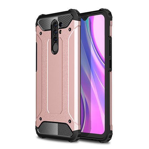 Custodia Silicone e Plastica Opaca Cover WL1 per Xiaomi Poco M2 Oro Rosa