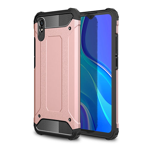 Custodia Silicone e Plastica Opaca Cover WL1 per Xiaomi Redmi 9A Oro Rosa