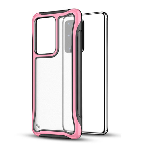 Custodia Silicone e Plastica Opaca Cover YF1 per Samsung Galaxy S20 Plus 5G Rosa Caldo