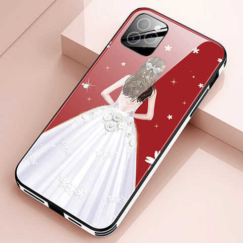 Custodia Silicone Gel Laterale Abito Ragazza Specchio Cover per Apple iPhone 12 Pro Max Bianco