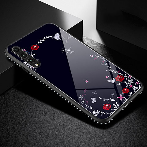 Custodia Silicone Gel Laterale Abito Ragazza Specchio Cover per Huawei P20 Pro Nero