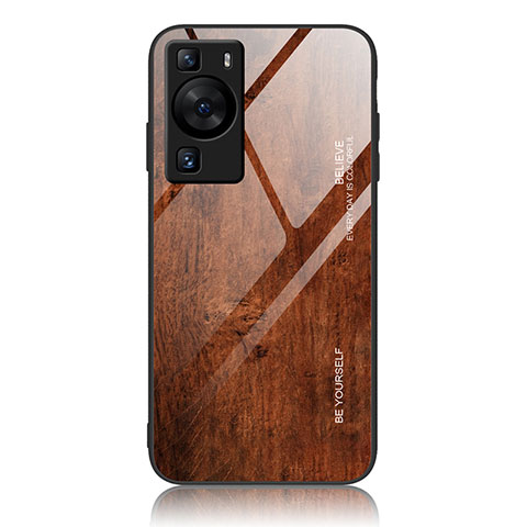 Custodia Silicone Gel Laterale Fantasia Modello Specchio Cover JM1 per Huawei P60 Pro Bronze