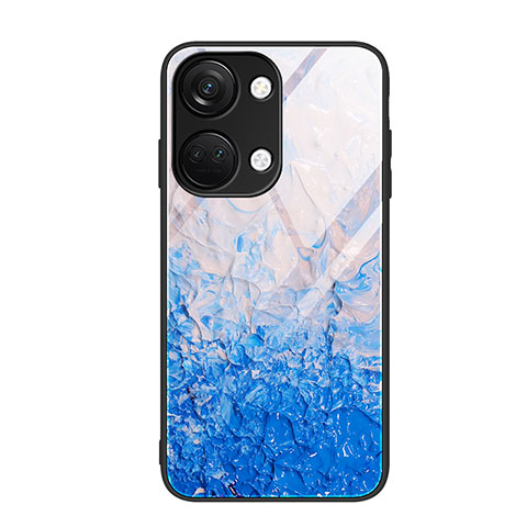 Custodia Silicone Gel Laterale Fantasia Modello Specchio Cover JM1 per OnePlus Ace 2V 5G Cielo Blu