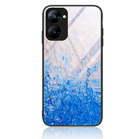 Custodia Silicone Gel Laterale Fantasia Modello Specchio Cover JM1 per Realme Q5x 5G Cielo Blu