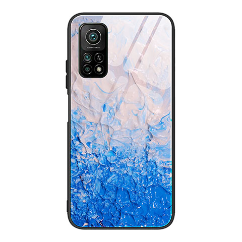 Custodia Silicone Gel Laterale Fantasia Modello Specchio Cover JM1 per Xiaomi Mi 10T 5G Blu