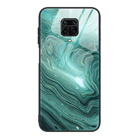 Custodia Silicone Gel Laterale Fantasia Modello Specchio Cover JM1 per Xiaomi Poco M2 Pro Ciano