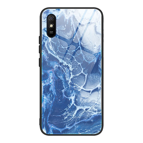 Custodia Silicone Gel Laterale Fantasia Modello Specchio Cover JM1 per Xiaomi Redmi 9i Blu Notte