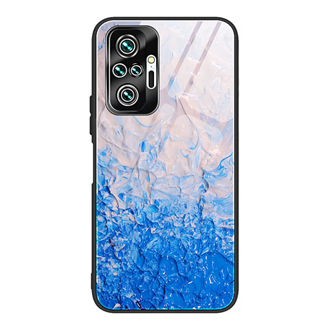 Custodia Silicone Gel Laterale Fantasia Modello Specchio Cover JM1 per Xiaomi Redmi Note 10 Pro Max Blu