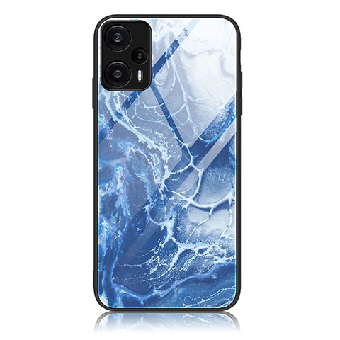 Custodia Silicone Gel Laterale Fantasia Modello Specchio Cover JM1 per Xiaomi Redmi Note 12 Turbo 5G Blu