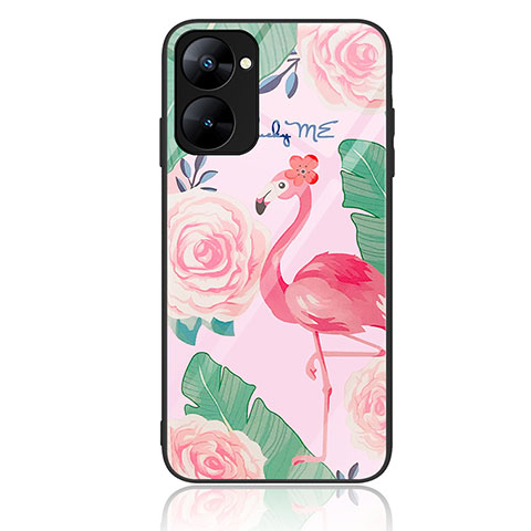 Custodia Silicone Gel Laterale Fantasia Modello Specchio Cover JM2 per Realme V20 5G Rosa Caldo