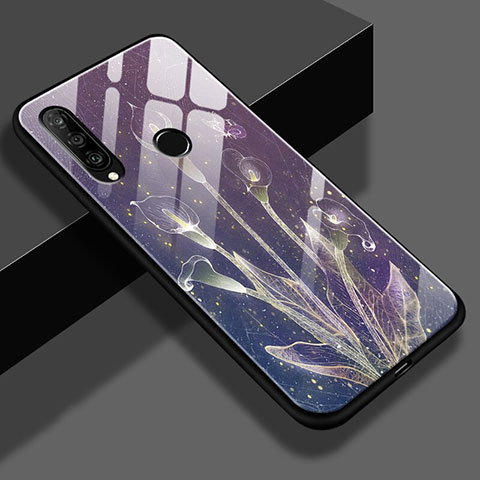 Custodia Silicone Gel Laterale Fantasia Modello Specchio Cover K01 per Huawei Nova 4e Marrone