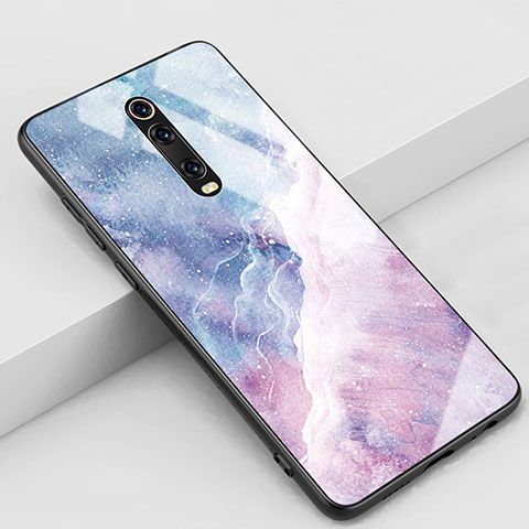 Custodia Silicone Gel Laterale Fantasia Modello Specchio Cover K01 per Xiaomi Mi 9T Pro Viola