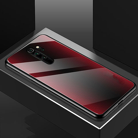 Custodia Silicone Gel Laterale Fantasia Modello Specchio Cover K01 per Xiaomi Redmi Note 8 Pro Rosso