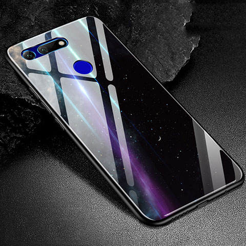 Custodia Silicone Gel Laterale Fantasia Modello Specchio Cover K02 per Huawei Honor View 20 Nero