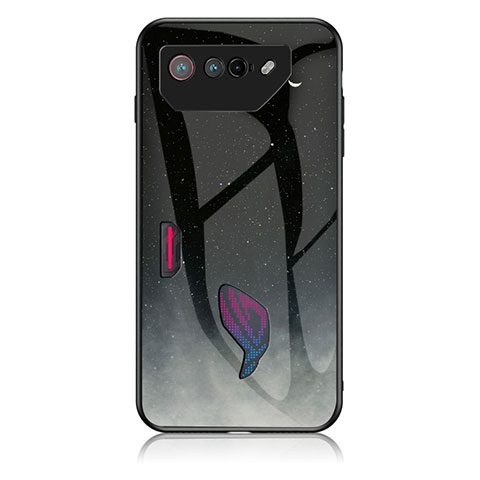 Custodia Silicone Gel Laterale Fantasia Modello Specchio Cover LS1 per Asus ROG Phone 7 Pro Grigio