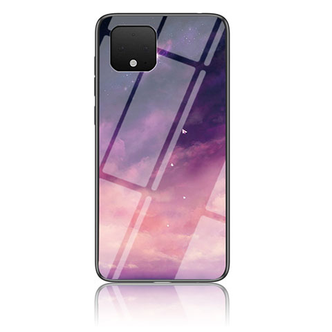 Custodia Silicone Gel Laterale Fantasia Modello Specchio Cover LS1 per Google Pixel 4 Viola