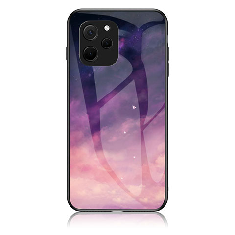 Custodia Silicone Gel Laterale Fantasia Modello Specchio Cover LS1 per Huawei Enjoy 50z Viola