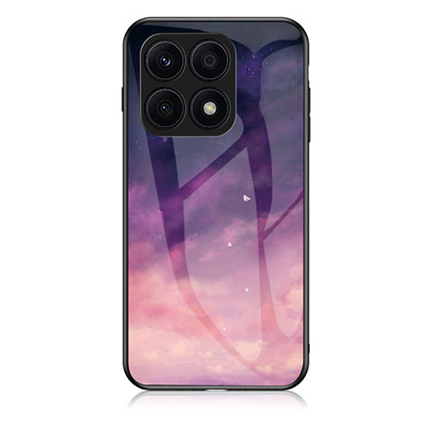 Custodia Silicone Gel Laterale Fantasia Modello Specchio Cover LS1 per Huawei Honor X8a 4G Viola