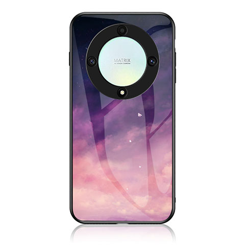 Custodia Silicone Gel Laterale Fantasia Modello Specchio Cover LS1 per Huawei Honor X9a 5G Viola