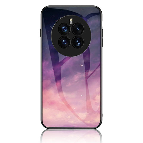 Custodia Silicone Gel Laterale Fantasia Modello Specchio Cover LS1 per Huawei Mate 50 Pro Viola