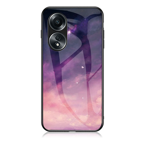 Custodia Silicone Gel Laterale Fantasia Modello Specchio Cover LS1 per Oppo A18 Viola