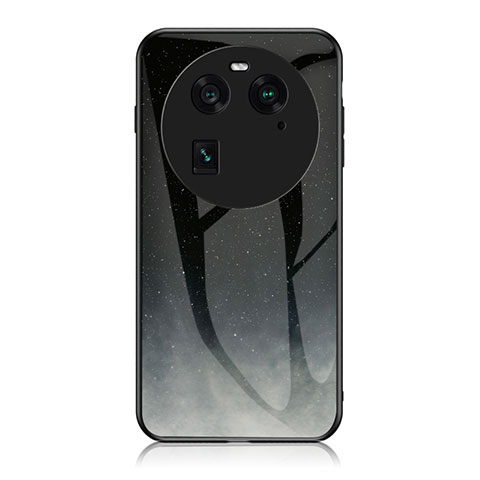 Custodia Silicone Gel Laterale Fantasia Modello Specchio Cover LS1 per Oppo Find X6 Pro 5G Grigio