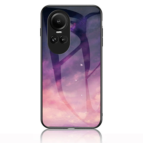 Custodia Silicone Gel Laterale Fantasia Modello Specchio Cover LS1 per Oppo Reno10 5G Viola