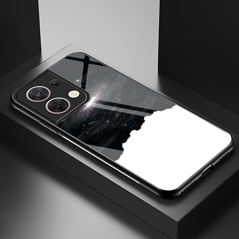 Custodia Silicone Gel Laterale Fantasia Modello Specchio Cover LS1 per Oppo Reno9 Pro 5G Nero