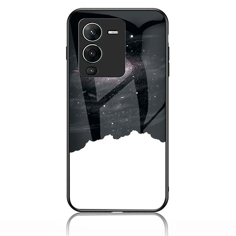 Custodia Silicone Gel Laterale Fantasia Modello Specchio Cover LS1 per Vivo V25 Pro 5G Nero