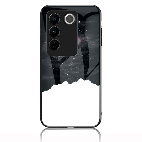 Custodia Silicone Gel Laterale Fantasia Modello Specchio Cover LS1 per Vivo V27 Pro 5G Nero