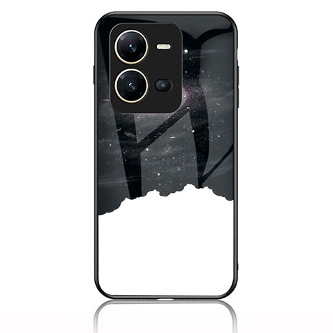 Custodia Silicone Gel Laterale Fantasia Modello Specchio Cover LS1 per Vivo X80 Lite 5G Nero