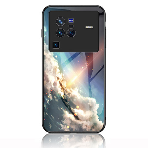 Custodia Silicone Gel Laterale Fantasia Modello Specchio Cover LS1 per Vivo X80 Pro 5G Multicolore