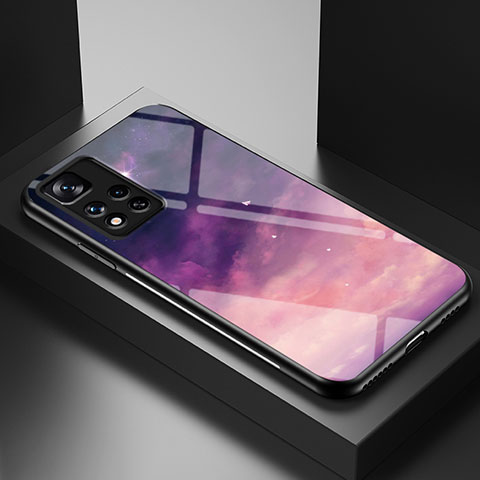 Custodia Silicone Gel Laterale Fantasia Modello Specchio Cover LS1 per Xiaomi Mi 11i 5G (2022) Viola