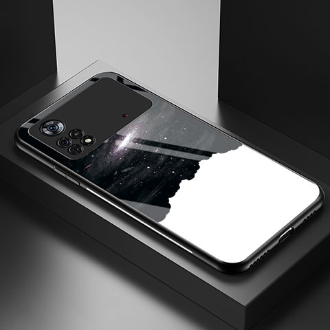 Custodia Silicone Gel Laterale Fantasia Modello Specchio Cover LS1 per Xiaomi Redmi Note 11E Pro 5G Nero