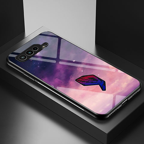 Custodia Silicone Gel Laterale Fantasia Modello Specchio Cover LS2 per Asus ROG Phone 5 Pro Viola