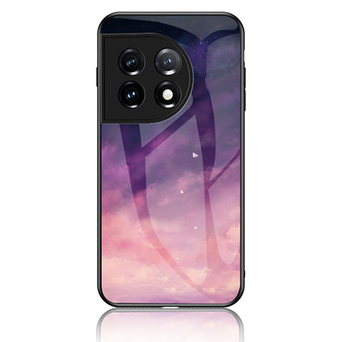 Custodia Silicone Gel Laterale Fantasia Modello Specchio Cover LS2 per OnePlus 11 5G Viola