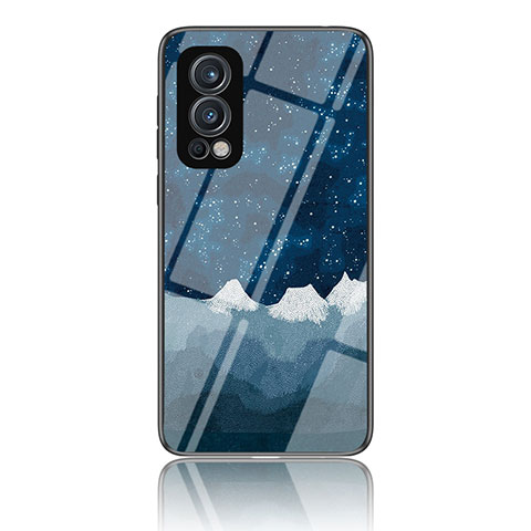 Custodia Silicone Gel Laterale Fantasia Modello Specchio Cover LS2 per OnePlus Nord 2 5G Blu