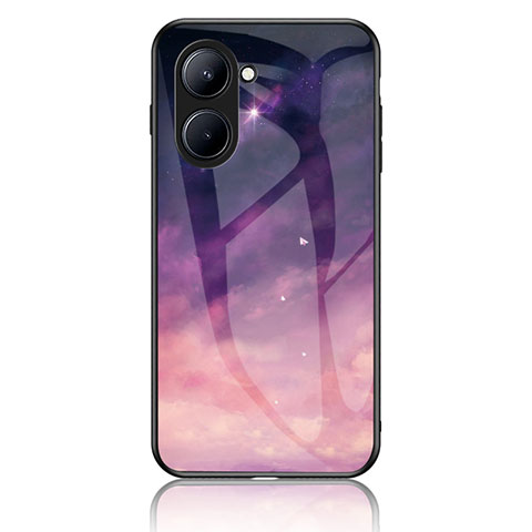 Custodia Silicone Gel Laterale Fantasia Modello Specchio Cover LS2 per Realme C33 (2023) Viola