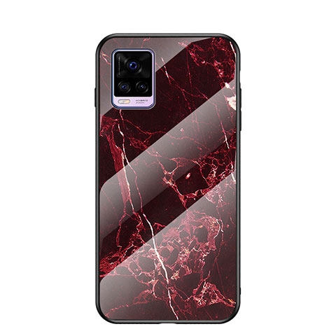 Custodia Silicone Gel Laterale Fantasia Modello Specchio Cover LS2 per Vivo V20 (2021) Rosso