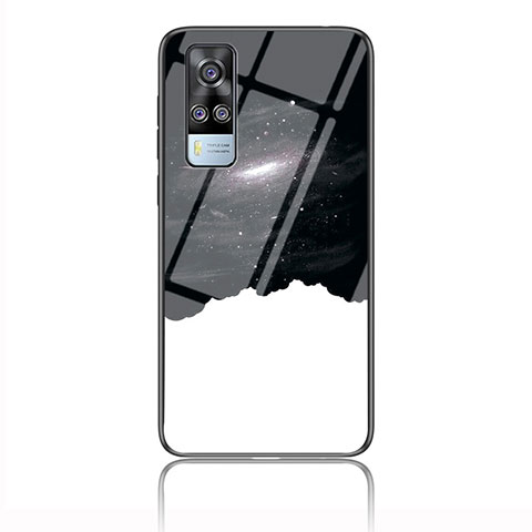 Custodia Silicone Gel Laterale Fantasia Modello Specchio Cover LS2 per Vivo Y51A Nero