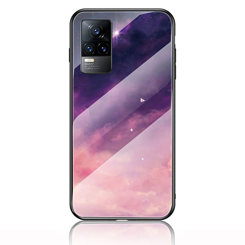 Custodia Silicone Gel Laterale Fantasia Modello Specchio Cover LS2 per Vivo Y73 (2021) Viola