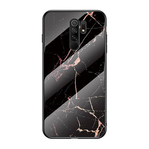 Custodia Silicone Gel Laterale Fantasia Modello Specchio Cover LS2 per Xiaomi Poco M2 Oro e Nero