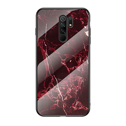 Custodia Silicone Gel Laterale Fantasia Modello Specchio Cover LS2 per Xiaomi Poco M2 Rosso