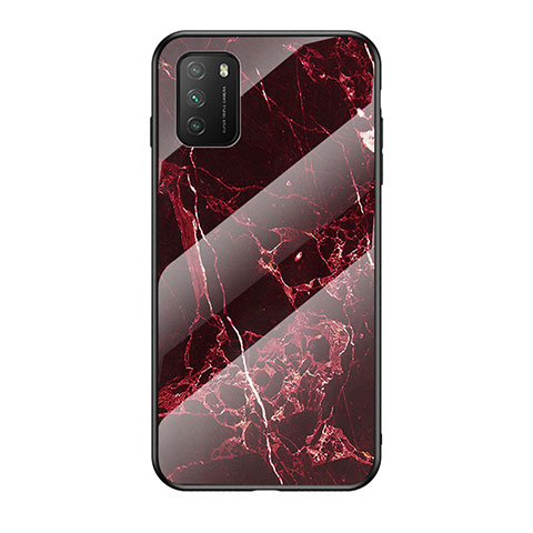 Custodia Silicone Gel Laterale Fantasia Modello Specchio Cover LS2 per Xiaomi Poco M3 Rosso