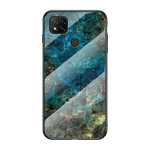 Custodia Silicone Gel Laterale Fantasia Modello Specchio Cover LS2 per Xiaomi Redmi 9 Activ Blu