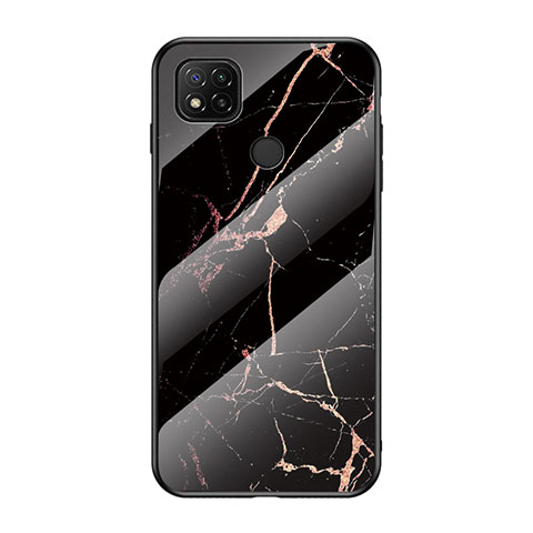 Custodia Silicone Gel Laterale Fantasia Modello Specchio Cover LS2 per Xiaomi Redmi 9 Activ Oro e Nero